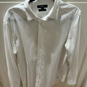 Diesel Men's Crisp White Button Down Shirt Slim Fit